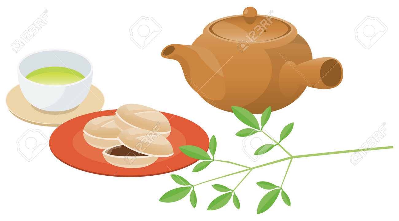 緑茶 – イラストストック「時短だ」