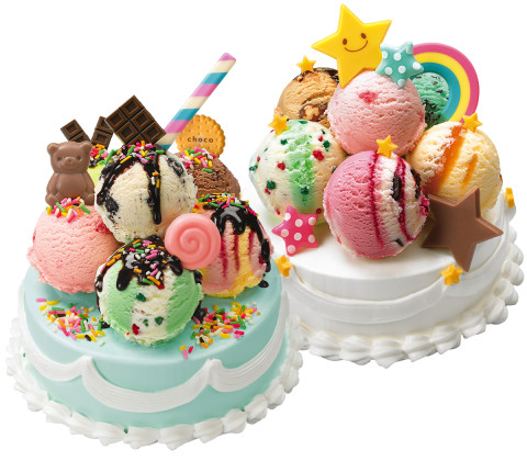 選んでデコって自分だけのケーキに🎂オリジナルアイスクリームケーキが作れちゃう🧡💛 🌈『 31デコケーキ カラフル☆ポップ』🌈POINT１ 好きなポップスクープ を6コ選んでケーキの上に並べてね🍨 POINT2 虹🌈や星⭐のお菓子でデコレーション🧁メッセージプレートも