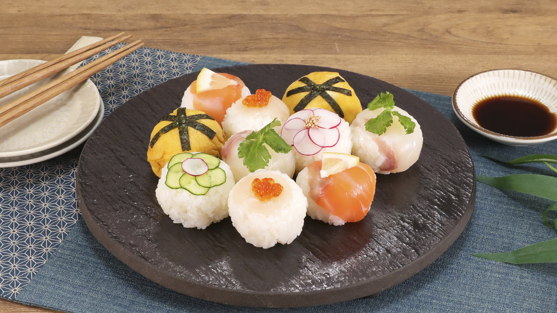 スモークサーモンの手まり寿司山内鮮魚店の海鮮レシピ