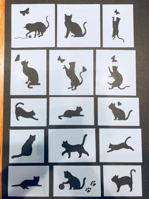 ラテアート ステンシル 猫の手ゆめ画材