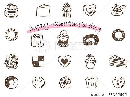 スイーツ ケーキ あしらい ペン画 手書きのイラスト素材70947717- PIXTA