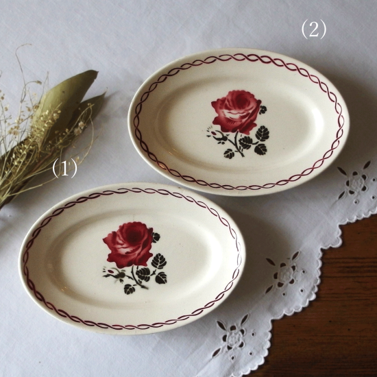 フランス アンティーク ラヴィエ 前菜の皿 スミレ パープル アンティーク雑貨