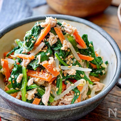 コクと香ばしさが◎ ほうれん草とツナの胡麻和え