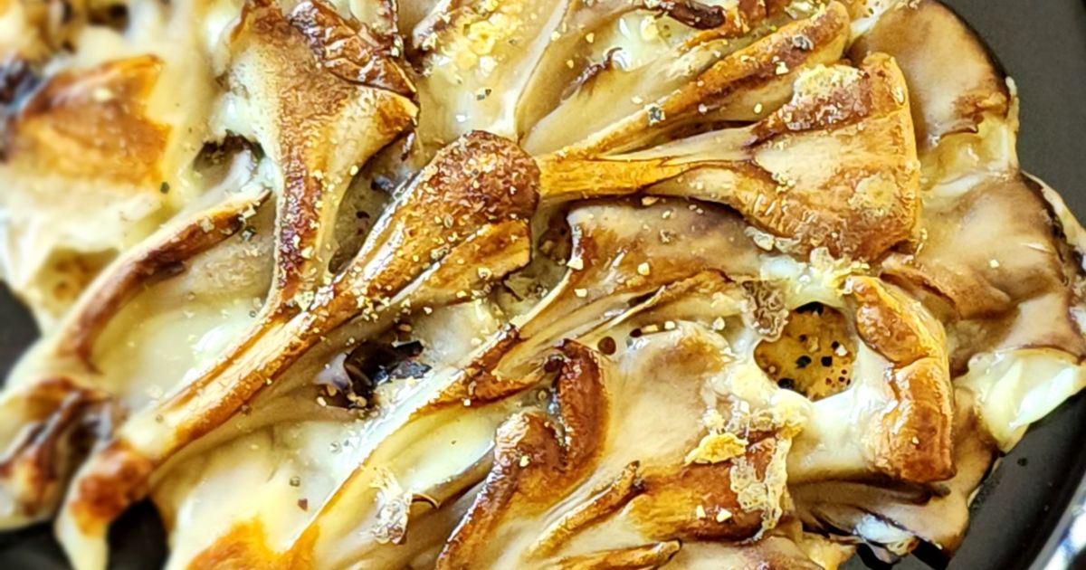 卵焼き器でおつまみ！まいたけのカリカリチーズ焼き