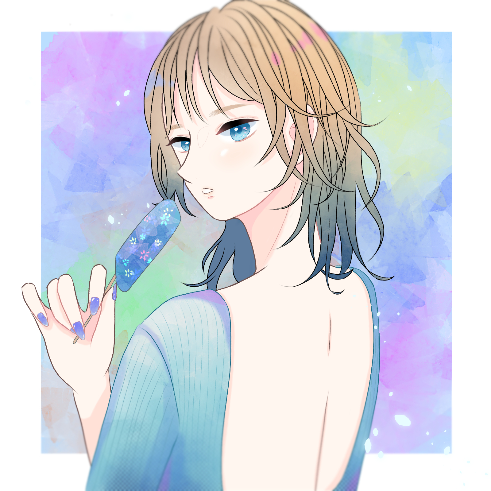 アイスを食べている女性のイラスト素材115877353- PIXTA