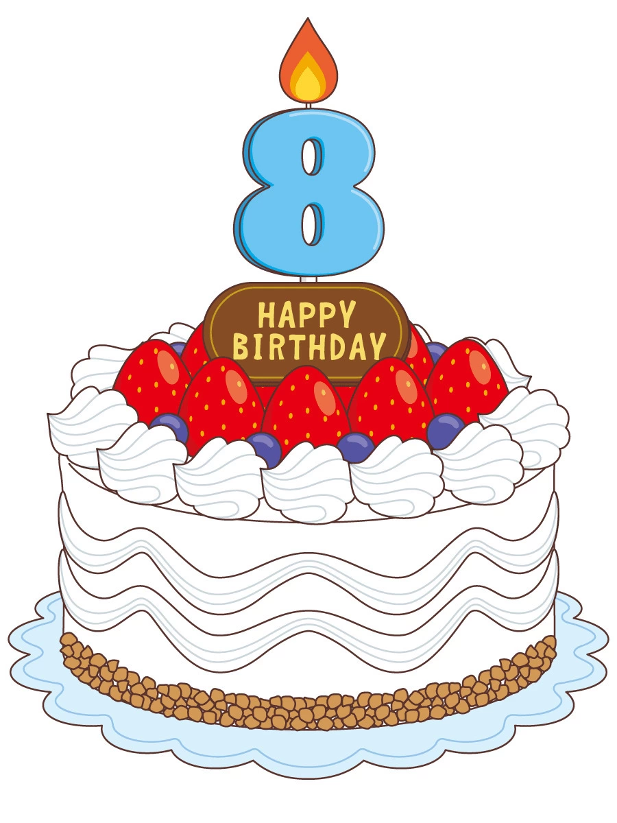 10才の誕生日ケーキイラストのフリー素材イラストイメージ