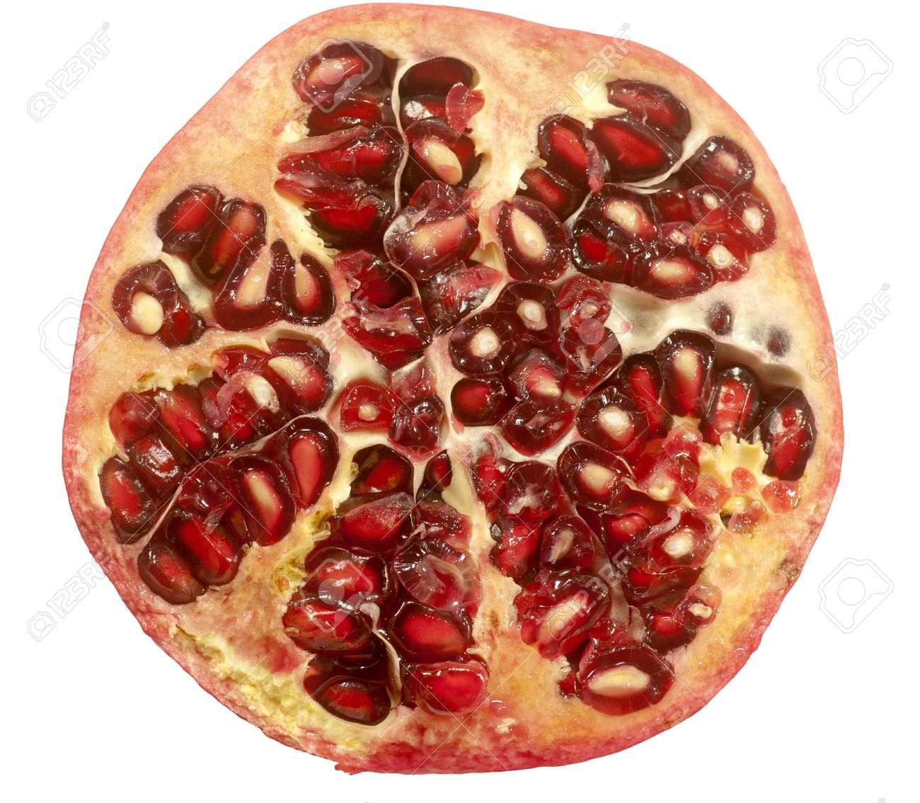 1個のザクロとザクロの断面の写真素材FYI01929204ストックフォトの Qlean Market キュリンマーケット