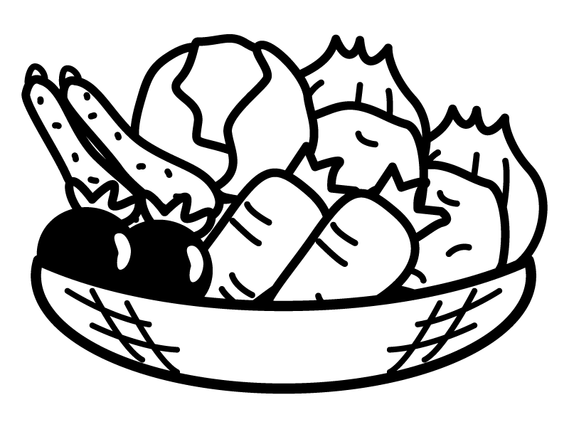 かごに入った野菜のイラスト – フリーイラスト素材集 KuKuKeKe