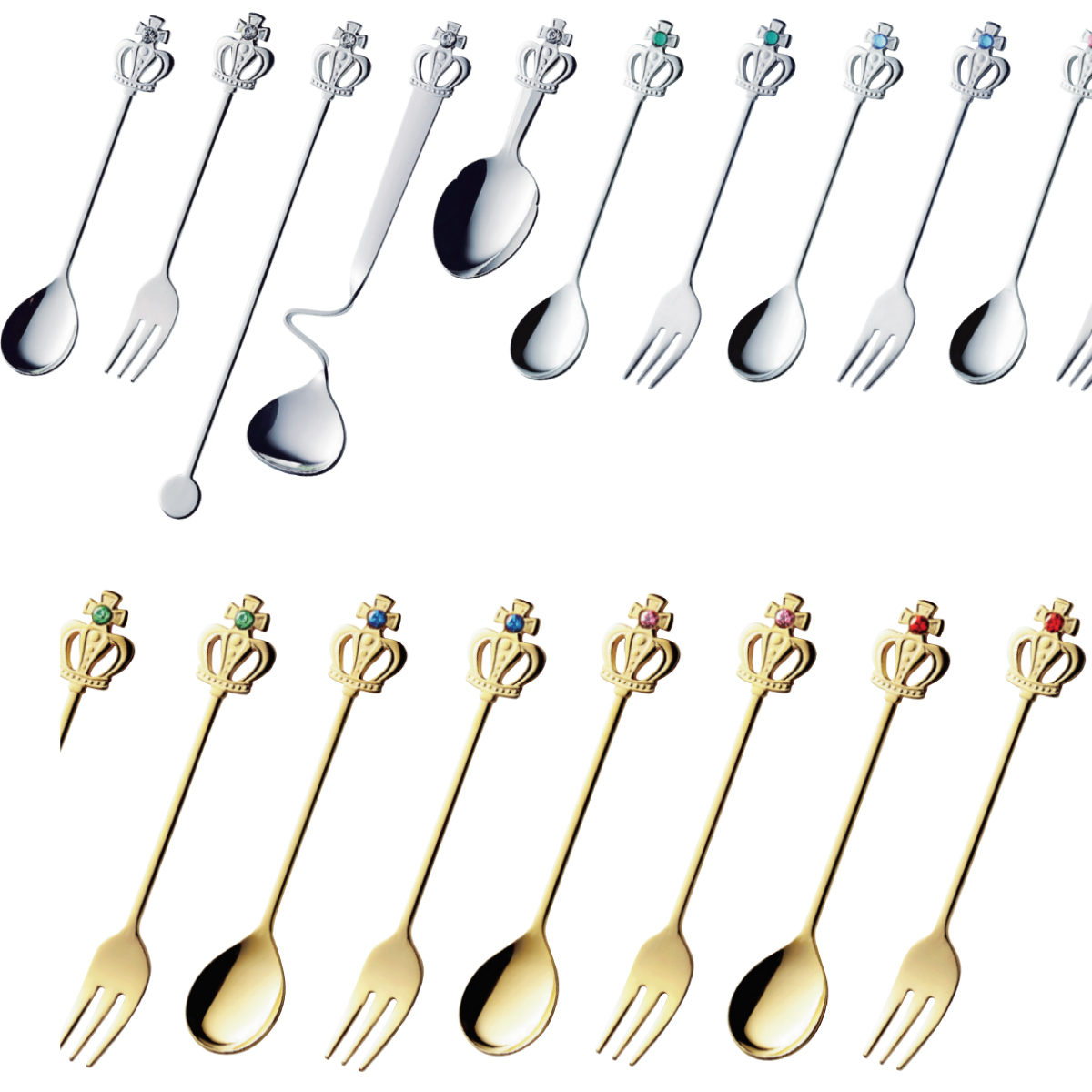 可愛い花柄のフォークとナイフのカトラリーセット KT464