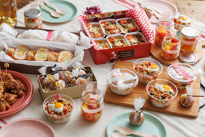 クリスマスパーティーの持ち寄りお料理と手作りサンタピックLEE