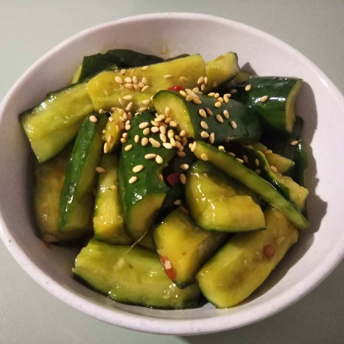 お料理きゅうりの豆板醤和え調理時間：5分 たけうちたろう