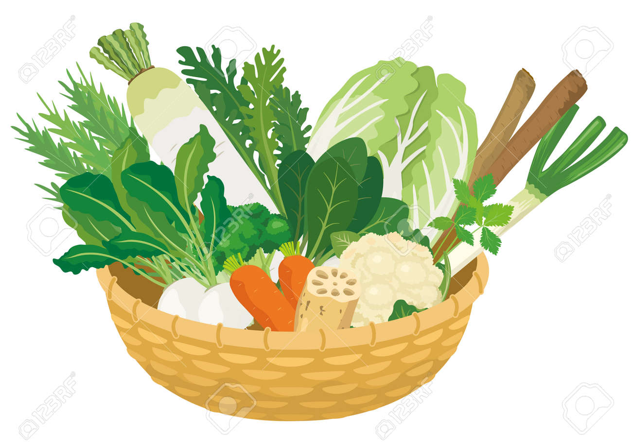 かご盛りの野菜のイラスト無料のフリー素材 イラストエイト