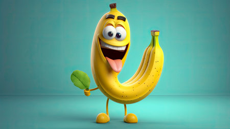 面白いフルーツバナナ孤立漫画のキャラクター ストックベクター ©studioworkstock 358931580