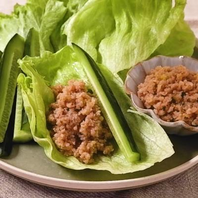 春雨入り肉味噌レタス包み