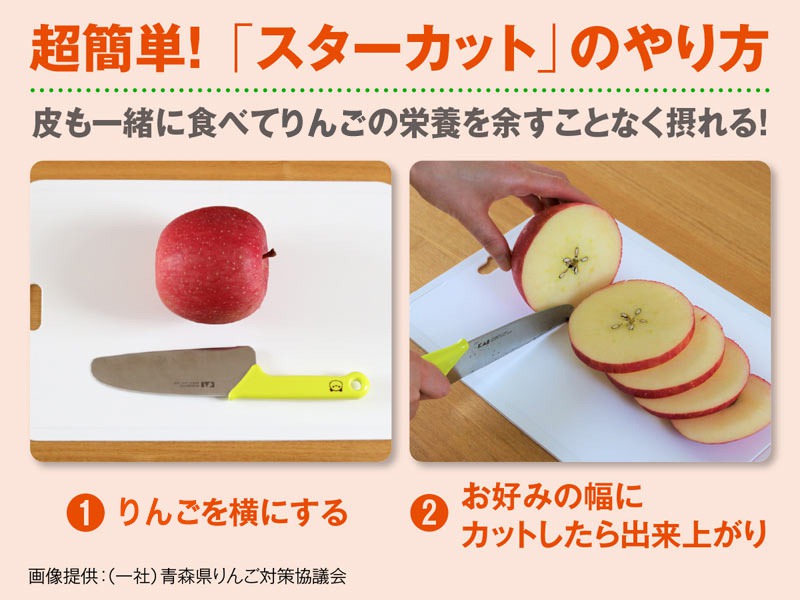 簡単！皮ごと食べられる、りんごの切り方カジトラ