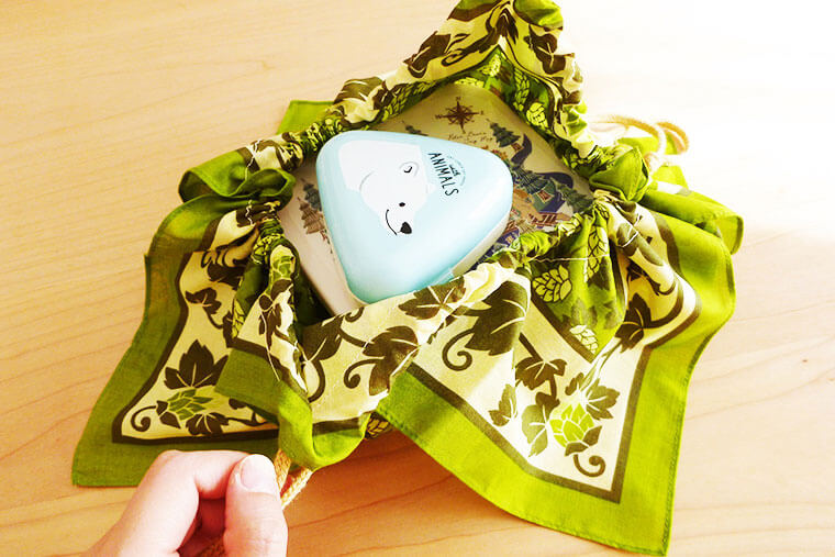 持ち手付きお弁当袋の作り方 裏地なし 巾着付きランチバッグ 簡単ハンドメイドDIY 入園・入学グッズSunMoon