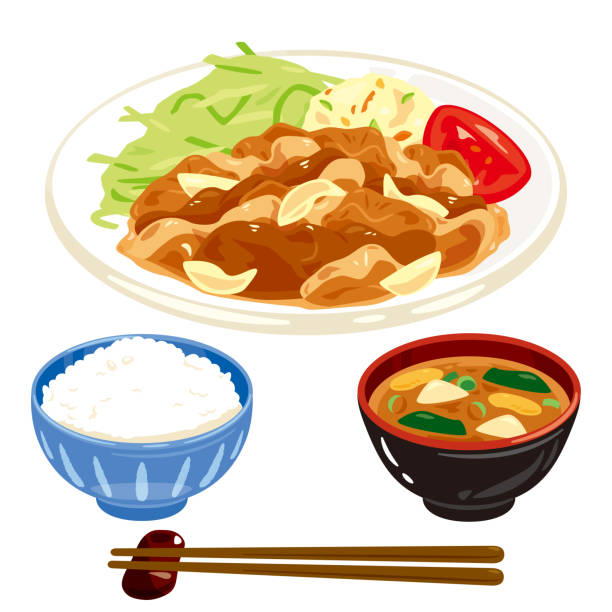 献立の手書きイラスト〜栄養・AERAや農林水産省の制作実績 - 料理イラストレーター月音京子:手書きリアルな料理イラスト水彩画水墨画も