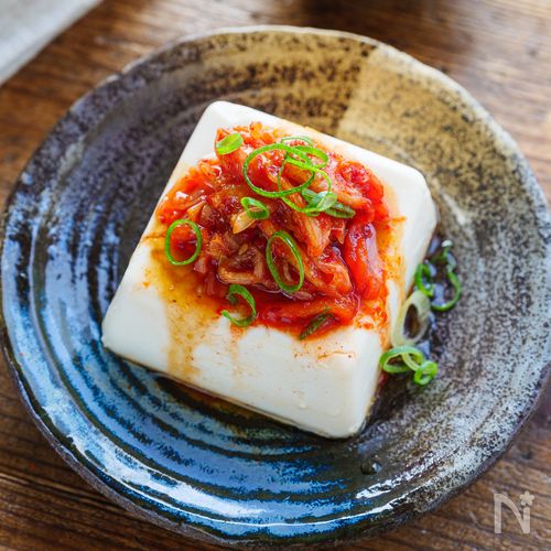 豆腐キムチのレシピ。韓国の人気＆簡単おつまみメニュー♪そうめんを添えてもカライチ