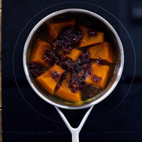 ゆであずき缶で簡単！かぼちゃのいとこ煮│「健康な食」をデザインする ビオサポレシピ