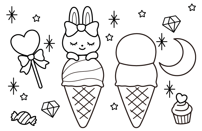 ぬりえのもり-お菓子のぬりえ