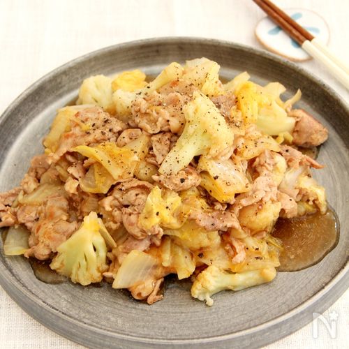 豚肉とカリフラワーのスパイス炒め