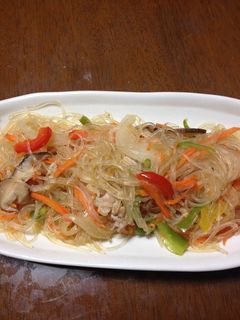 小松菜の坦々チャプチェ レンチンで完成♡ボリューム副菜♪