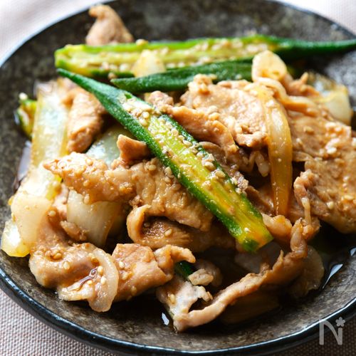 オクラ豚肉炒め しそのせ by はぴはぴ005クックパッド簡単おいしいみんなのレシピが392万品