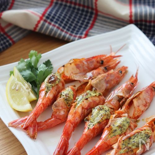 有頭海老の揚げあんかけ