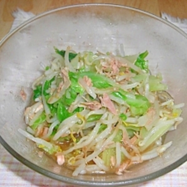 ツナとキャベツのそうめんチャンプル