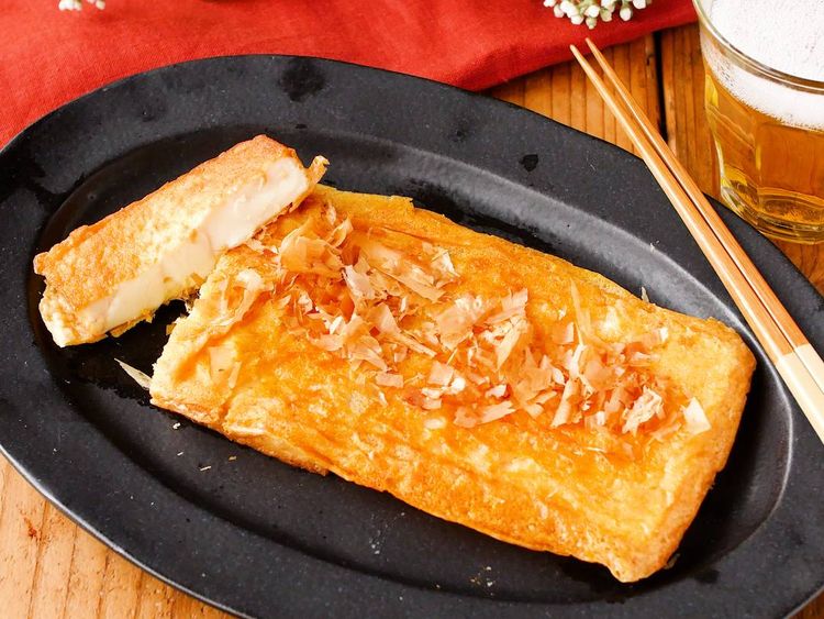 トースターで こんがりツナマヨチーズ厚揚げ