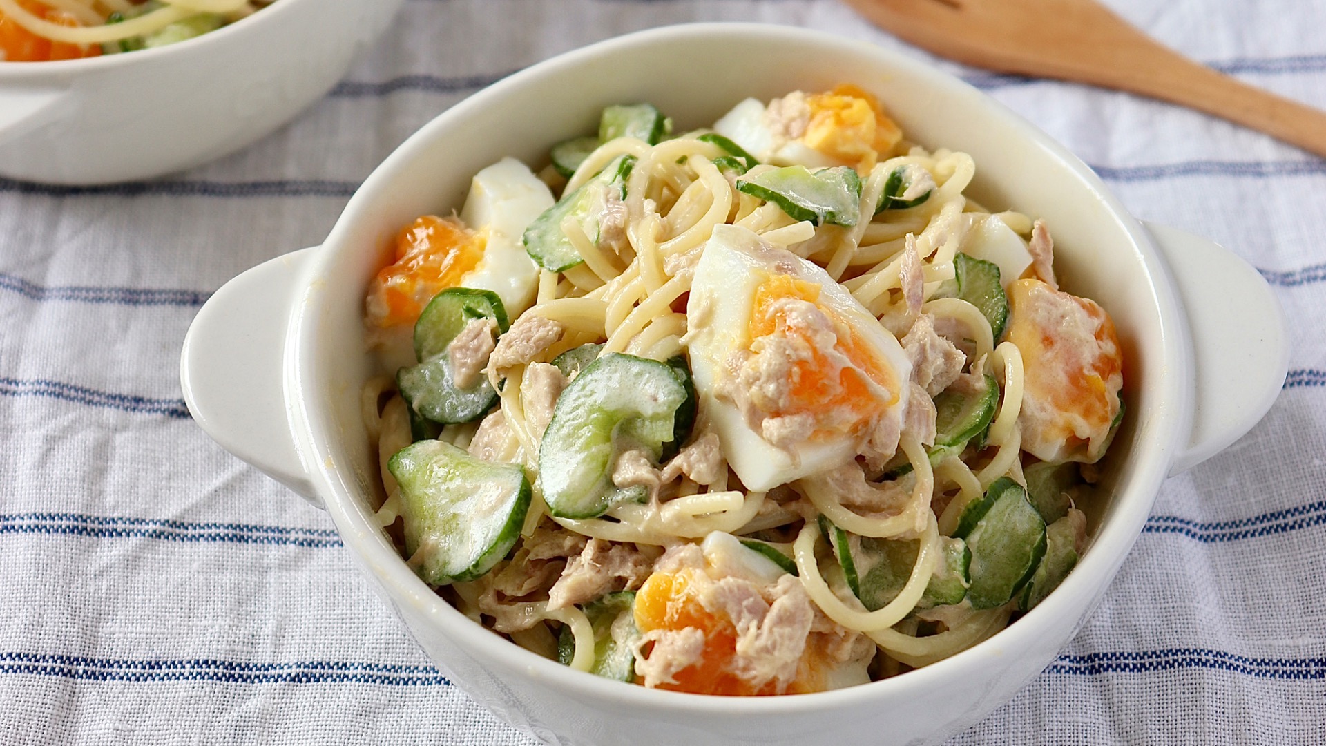 レシピ小松菜と干し湯葉の豆乳クリームパスタ 副菜オーサワジャパン