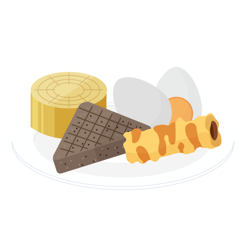 フリーイラスト9種類のおでんの具のセットでアハ体験GAHAG著作権フリー写真・イラスト素材集 - GAHAG著作権フリー 写真・イラスト素材集