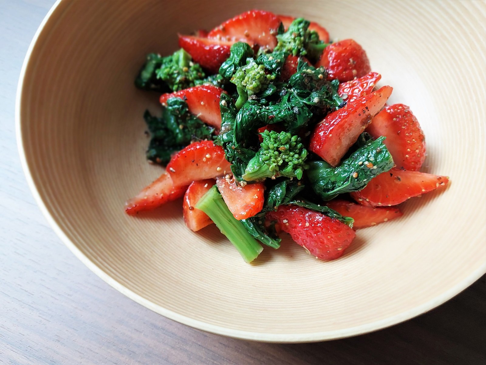 菜の花と鮭ハラスのﾏｽﾀｰﾄﾞ和えみんなの缶つま缶つま倶楽部