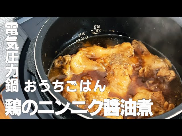 クッキングプロ 電気圧力鍋に材料入れるだけ！とっても簡単にできる鶏もも肉のうま煮を作ってみた！ - YouTube