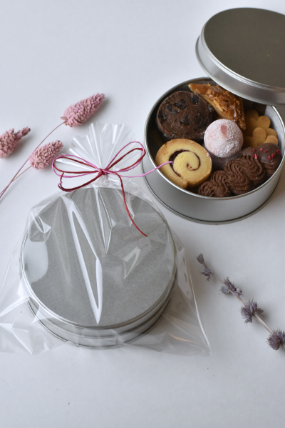 円筒ケースを使ったクッキーのラッピング