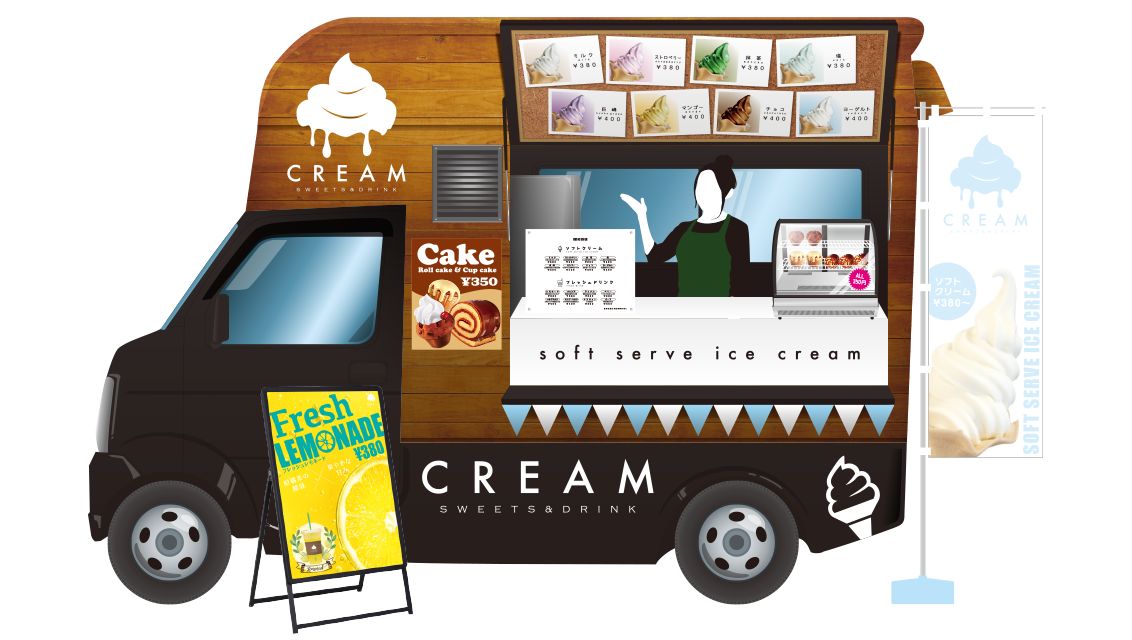 おしゃれなキッチンカーで開業したい方必見！内装・看板・タペストリーを製作する際のポイントを解説！ - ケータバンク株式会社 - キッチンカーの総合商社
