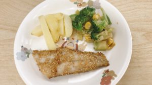 花野菜のソテー - 藤沢市立大道小学校