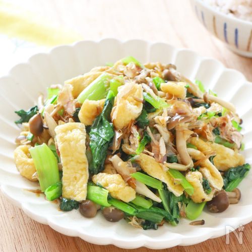 あと一品欲しい時に！ 小松菜と油揚げの炒め煮