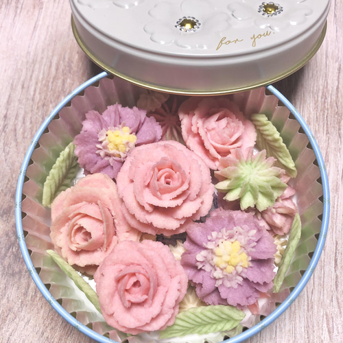 あんフラワークッキー 16枚入り2個セット 写真は夏デザインあんフラワーケーキ 華水月