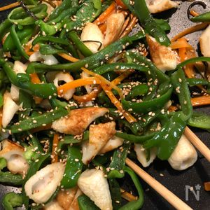 3分！箸が止まらない♡ピーマンとちくわの塩昆布マヨソテ