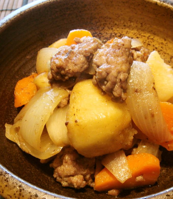 圧力鍋で簡単時短！ひき肉で肉じゃが風とろとろ煮