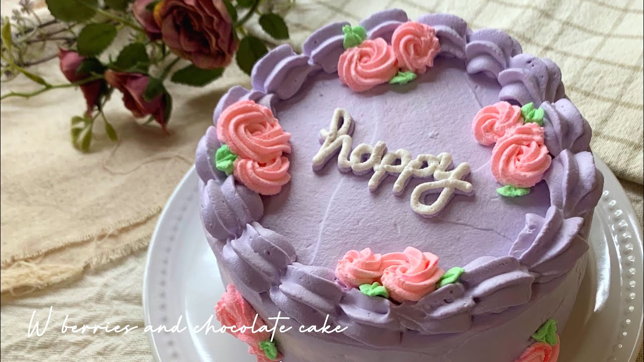 ハロウィンに♪紫芋クリームのネイキッドケーキ