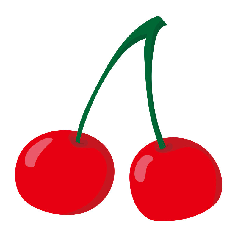 チェリーアートポスター イラスト さくらんぼ 植物 果物 フルーツ 夏 グリーン レッド アートプリント 2L〜iichi日々の暮らしを心地よくするハンドメイドやアンティークのマーケットプレイス