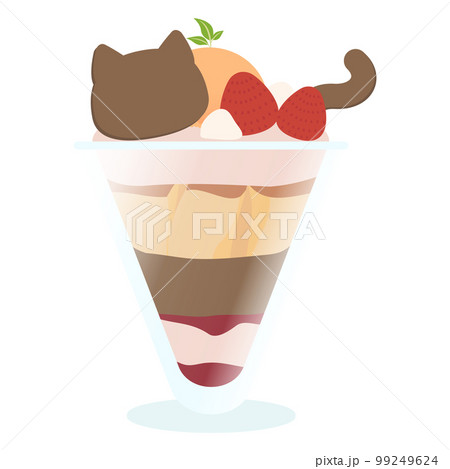 スイーツパフェイラストTシャツ ことり バードストーリーBIRDSTORY