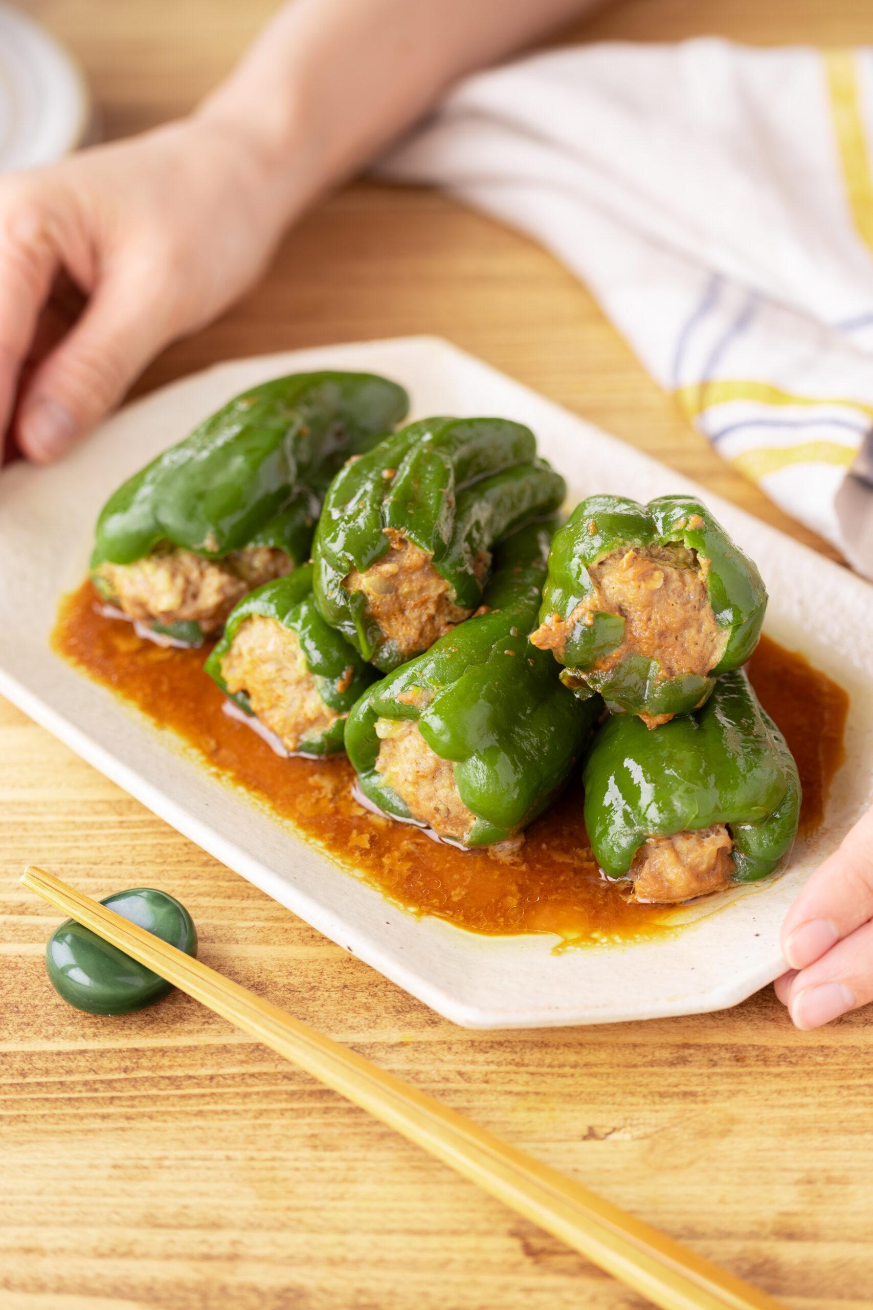 レンジで作る☆ピーマンの肉詰め