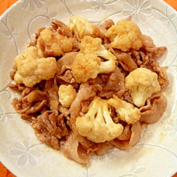 豚肉とカリフラワーのにんにくマヨ炒め