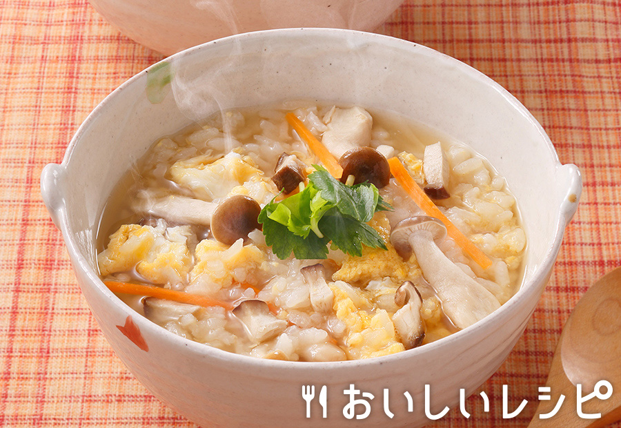 うどんつゆの素で！簡単たまご雑炊