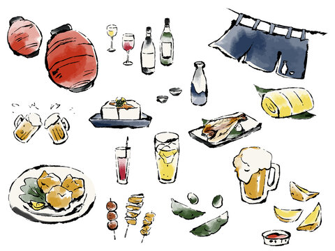 ビールとおつまみイラスト
