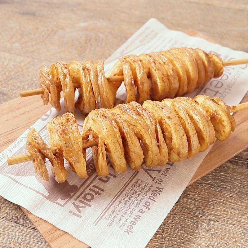 100均グッズでトルネードポテト作り☆原宿のトルネードポテトが再現できる!! 簡単クッキング