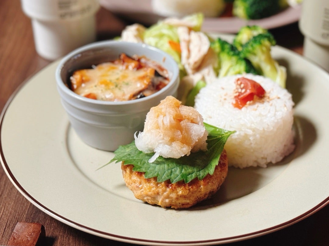 茄子と蓮根の和風おろしハンバーグ